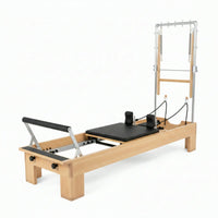 Pilates Reformer Designed for Home Workouts, Foldable Wood Frame, 70+ Guided Sessions, Complete Accessory Kit