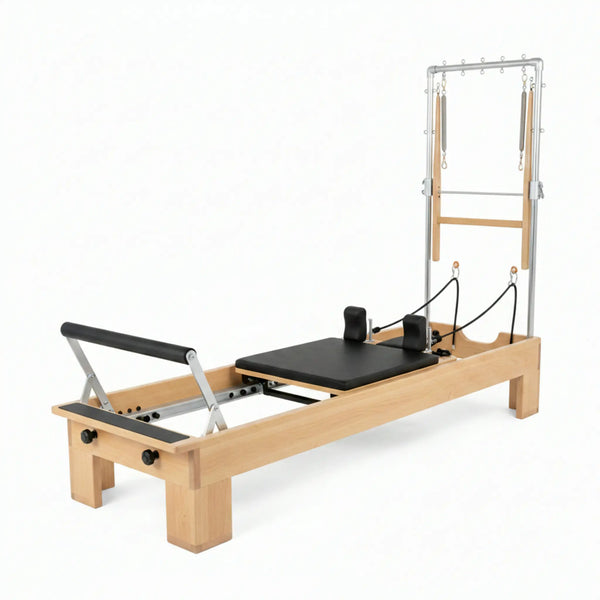 Pilates Reformer Designed for Home Workouts, Foldable Wood Frame, 70+ Guided Sessions, Complete Accessory Kit